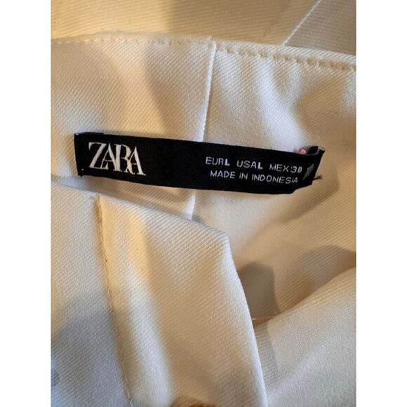 Zara Womens Cream Sleeveless Jumpsuit With Belt & Button Detail Size L - Picture 6 of 16